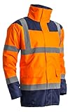Poids du produit : 0.100 Coverguard Parka de travail d\'hiver haute visibilité KETA - Orange FLuo XS - 36/38 - Vêtements haute visibilité