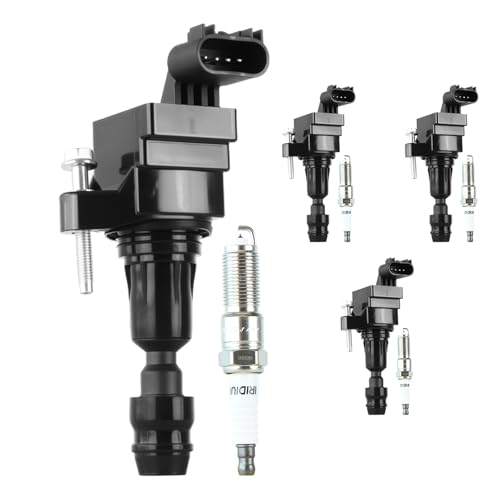 Autoexact Ignition Coil Packs & Iridium Spark Plugs Kit Fit for Chevy 2010-2017 Equinox Malibu Cobalt HHR Captiva/GMC Terrain/Buick Verano LaCrosse/Pontiac G6/Saturn 2.0L 2.2L 2.4L L4 # UF491 4 Sets