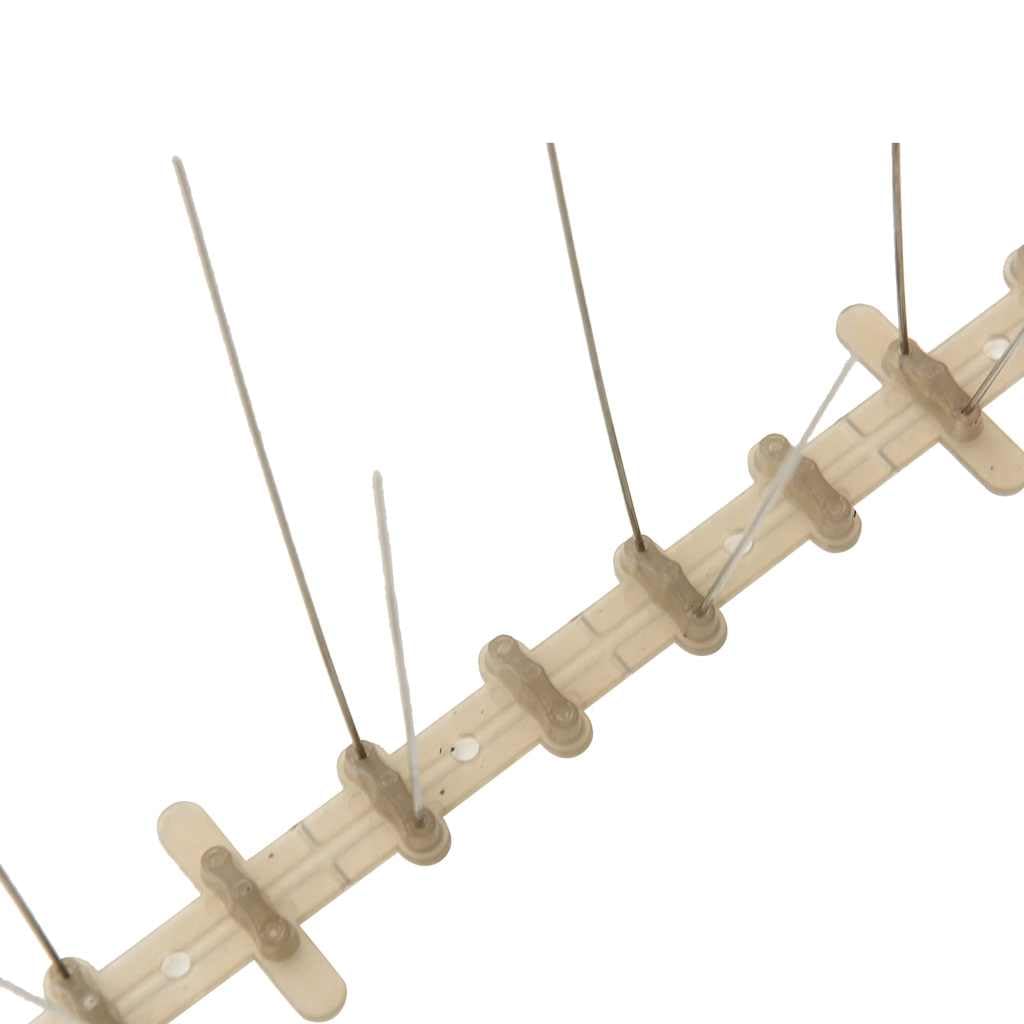 Set di 20 punte repellenti per piccioni, lunghezza 10 m, in acciaio inox e plastica, 2 file, per giardino e casa
