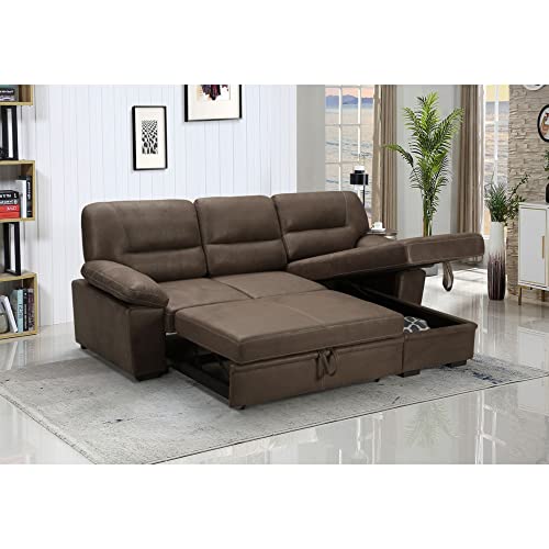 Lilola Home Lhf-87802 Sectional, Saddle Brown #TOP2