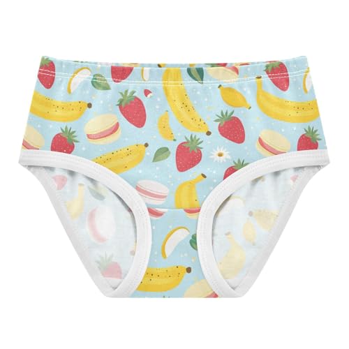 Wusikd Bananas Strawberries Girls' Underwear Cotton Macarons Girls Briefs Soft Toddler Underwear 2T