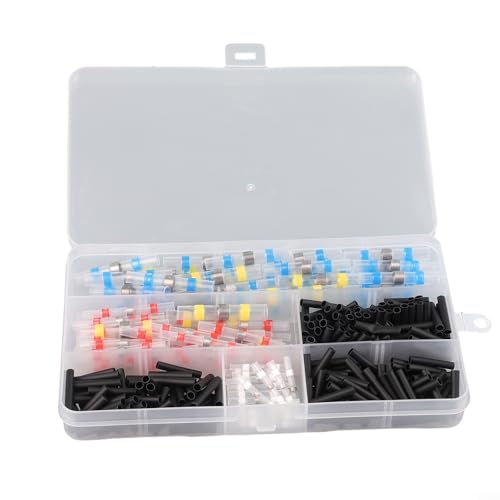 280 conectores termorretráctiles, conectores de alambre de sellos de soldadura, conectores a tope impermeables con soldadura interior y pegamento, doble pared para cableado marino, automotriz
