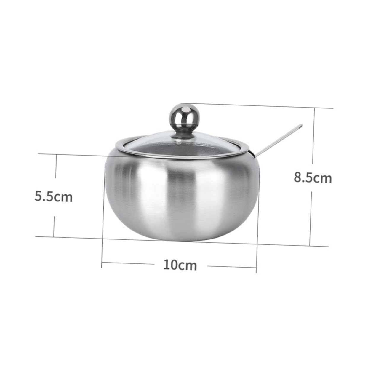 COLLBATH Condiment Jars Sugar Jars for Sugar Bowl with Lid and Container with Lid Containers with Lids Sugar Container Dispenser Kitchen Seasoning Organizer Stainless Steel Spice Jar