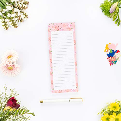 Peach Tree Shade Magnetic Notepads, 6-Pack 60 Sheets Per Pad 3.5” X 9”, For Fridge, Kitchen, Shopping, Grocery, To-Do List, Memo, Reminder, Note, Book, Stationery, (Origaminotes One-Thousand Flowers) #TOP3