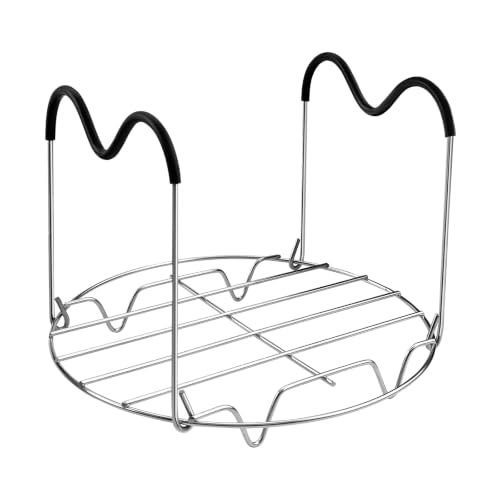 Trivet Compatible with Instant Pot 6 & 8 Qt Pressure Cookers Steamer Rack with Silicone Handles Stainless Steel Elevated Cooking Rack for Eggs Veggies & Meat