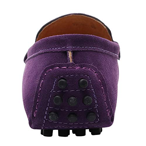 Image of ANUFER Men's Suede Leather Penny Loafers Comfort Driving Shoes Moccasin Slippers