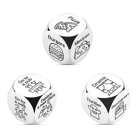 VANLOVEMAC Anniversary Date Night Gifts for Couple Food Movie Decision Dice, Funny Date Night Ideas for Boyfriend Girlfriend Christmas Birthday Valentines Day Gifts for Husband Wife Him Her Cover