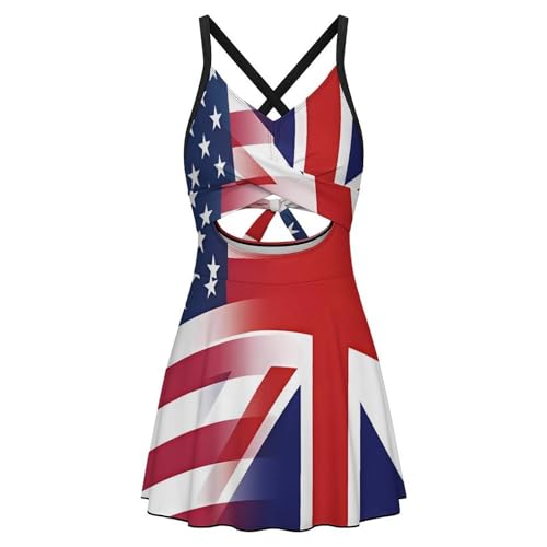 Traje de baño sexy para mujer con bandera de EE. UU. y Gran Bretaña con espalda cruzada 5