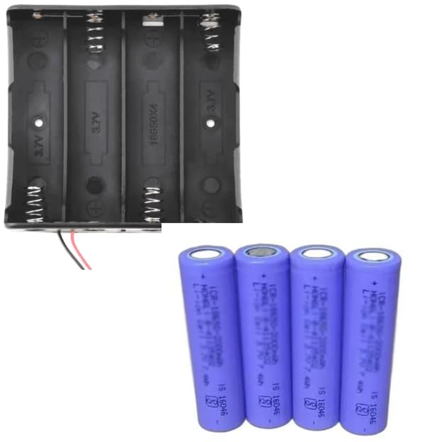 4 x 2000mAh Rechargeable 3.7V LiIon Battery Cells with 4-Slot Battery Holder | DIY 14.8V Battery Pack for Robotics, RC Toys, LED Lights, Power Bank, Cooling Fans & Electronics Projects-image-25