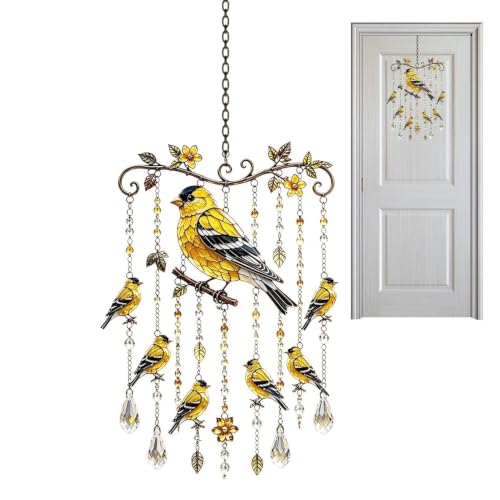 Carillon de viento de pajaros elegante con campanas de hierro artesanales 2
