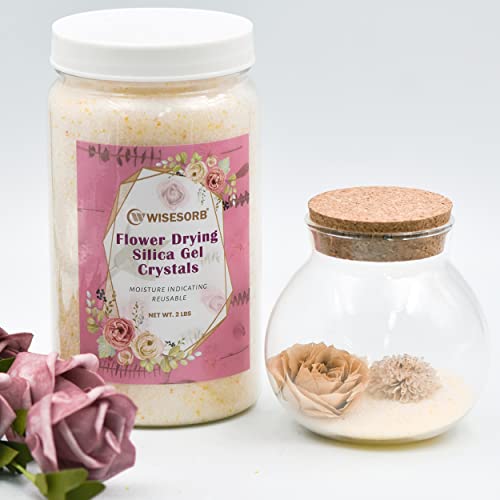 Wisesorb 3.6 Lbs Silica Gel Flower Drying Crystals, Jar Of Orange To Green Color Indicating Flower Drying Silica, Reusable Silica Gel For Drying Flowers #TOP1