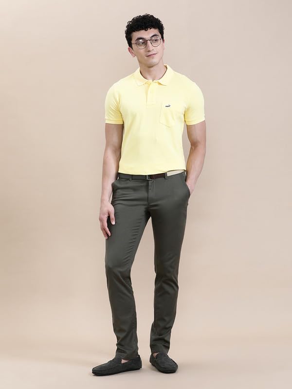 Image of CROCODILE Men's Solid Casual Wear T-Shirt | Polo Neck | Half Sleeves | Pull On | Regular