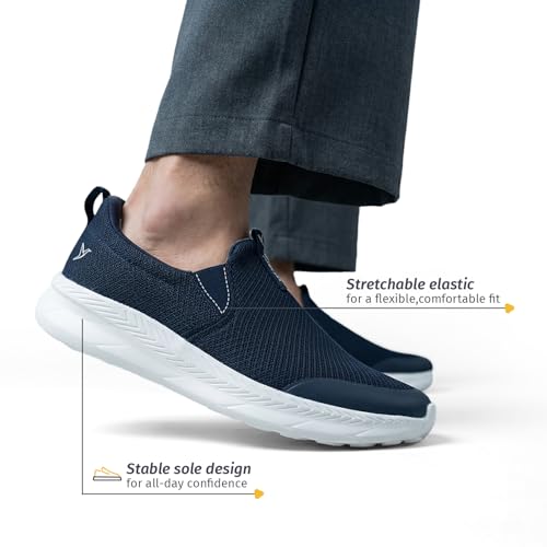 Image of YOHO Men's Walking Shoes with Memory Foam, Lightweight & Cushioned Slip on Sneakers Without Lace for Man|Comfortable & Stylish for Casual Wear Daily Use Walking & Gym SOS104