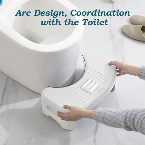 Bathroom, Non-Slip Foldable Poop Adult White, 7 Inch Assistance Step Massage Soles of The Feet Toilet Step Stool, Suitable for Shower, Study, Living Room by Demiwise - Image 2