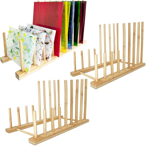 Stained Glass Sheets Organizer Rack Stained Glass Suppliers for Stained Glass Storage or Display(3 Packs)