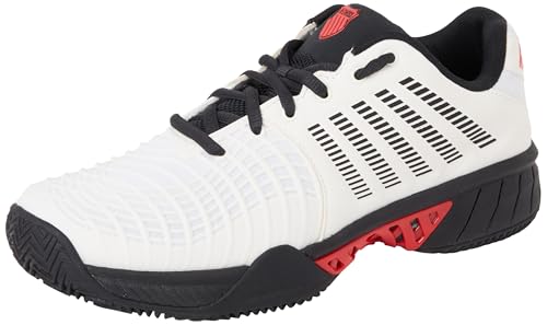 K-Swiss Zapatillas de Tenis para Hombre Express Light 3 HB, Bright White Stretch Limo High Risk Red, 45 EU