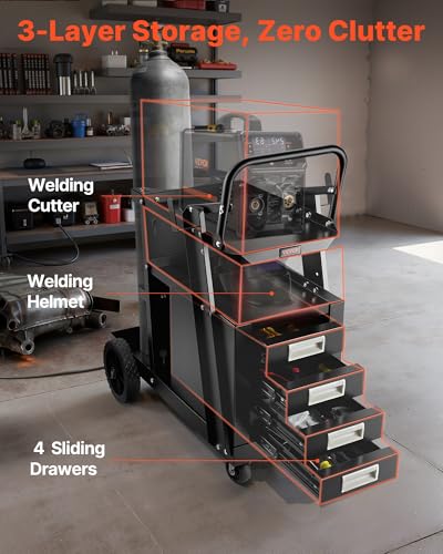 VEVOR 2-Tier 4-Drawer Welding Cart