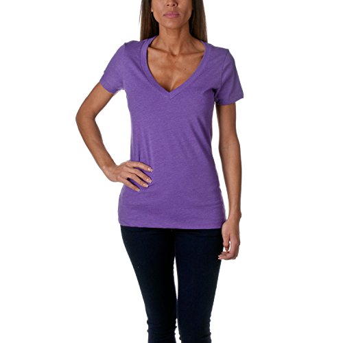 Next Level Apparel Women's CVC Deep V-Neck T-Shirt