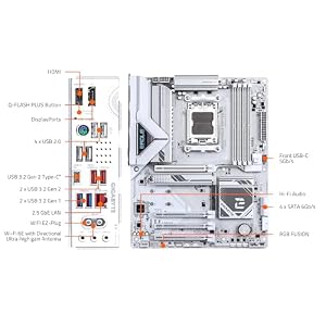 GIGABYTE B850 Eagle WIFI7 ICE AMD AM5 ATX Motherboard, Support AMD Ryzen 9000/8000/7000 Series, DDR5, 8+2+2 Power Phase, 3X M.2, PCIe 5.0, USB-C, WIFI7, 2.5GbE LAN, EZ-Latch, 3-Year Warranty — photo 5 of 6
