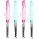 IMIKEYA 4 Stück Faltbare Wimpernbürsten aus Kunststoff Tragbar und Kompakt Kleiner Wimpernbürste für Make Up Werkzeug für Reisen und Zuhause Zufällige Farbe
