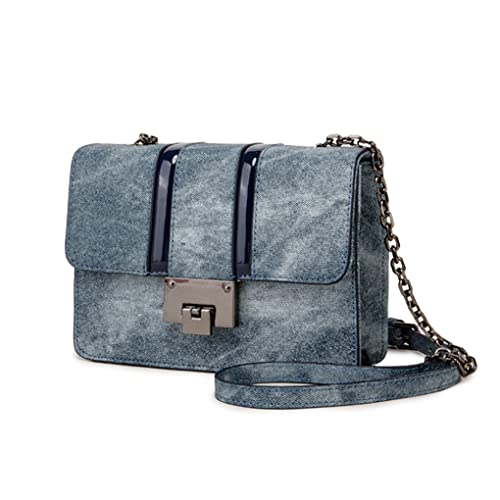 ROYALFAIR Kleine Denim-Geldbörse für Damen Kleine Umhängetasche Handtasche Clutch für Teenager-Mädchen (Dunkelblau) Cover