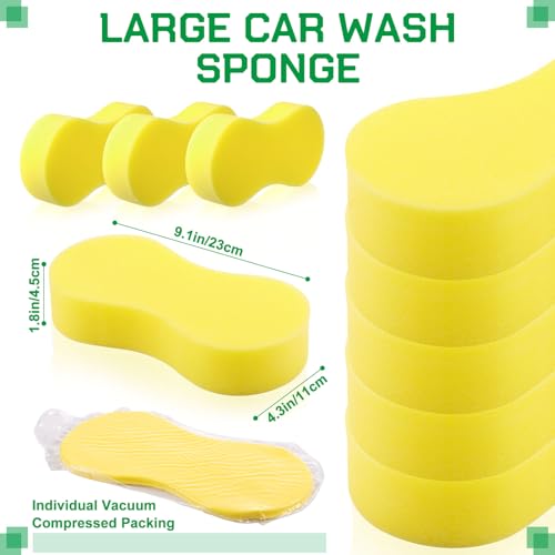Vesici 24 Pack Large Sponges Bulk Multi-Purpose Extra Large Sponge for Washing Cars Field Day Water Games Household Cleaning Car Boat Bike Kitchen Bathroom Vacuum Compressed Packing (Bright Yellow) by Vesici - Image 2