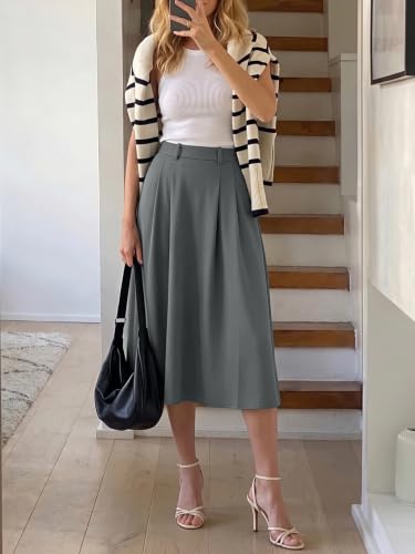 Image of Casly Lamiit A-Line Midi Skirts for Women Business Skirt