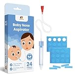 Baby Nasal Aspirator with 24 Filters – Safe & Gentle Mucus Remover for Newborns & Infants – Nose Cleaner for Babies – BPA-Free & Easy to Clean – Soft Tip IZKRAIZ