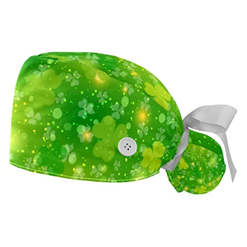 Casquettes de travail respirantes JDEZ avec trèfle vert Saint-Patrick confortables