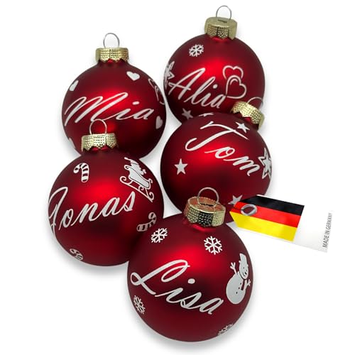 Weihnachtskugel Glas 6/8/10 cm ⌀ personalisiert – mit Name, Motiv...