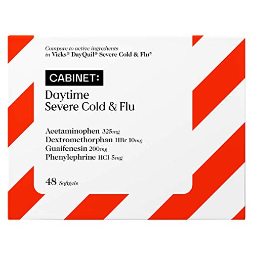 Cabinet Non-Drowsy Cold & Flu (48 Softgels) Multi-Symptom Relief for Congestion, Headache, Sore Throat, Aches and Pains, Fever | Acetaminophen, Dextromethorphan, Guaifenesin, Phenylephrine