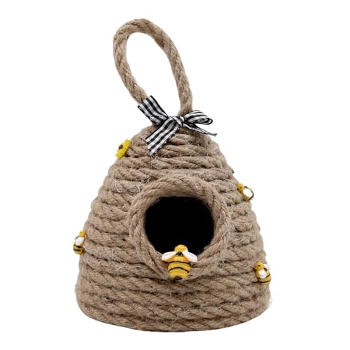 Beehive Pendant - Stylish Rustic Appeal For Home Decor | Handmade Honey Bee Figurine Decorative For Tiered Tray Shelf Porch Kitc