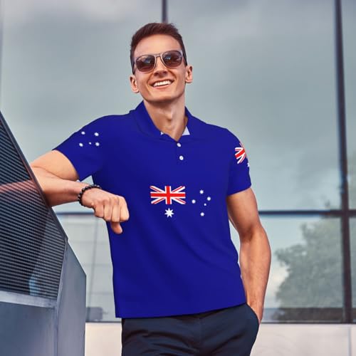 Polo à manches courtes style décontracté imprimé Australie pour l'été
