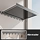 Qiundar Wäschetrockner ausziehbar Wand Wäscheständer klappbar,Multifunktionaler Mesh-Organizer mit 8 Haken,wandmontiert Wäscheständer No-Punch Badezimmer-Organizer Grau 60cm