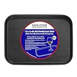 New Star Foodservice 24975 Restaurant Grade Non-Slip Tray, Plastic, Rubber Lined, Rectangular, 12-Inch x 16-Inch, Black