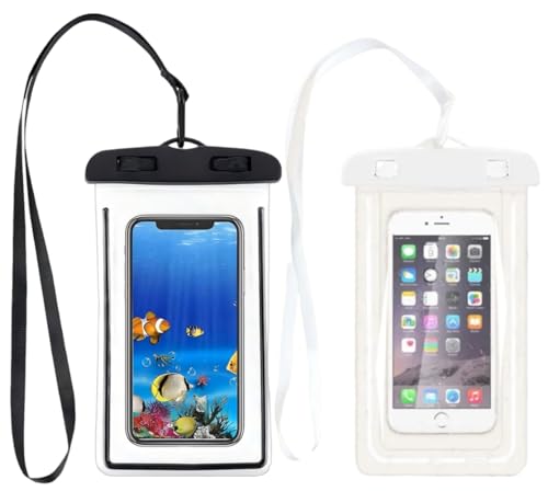 2 Unidades Funda Impermeable Móvil IPX8 Universal - Bolsa Estanca Flotante para iPhone Pro MAX Mini X SE, Samsung Galaxy, Huawei, Xiaomi, OPPO