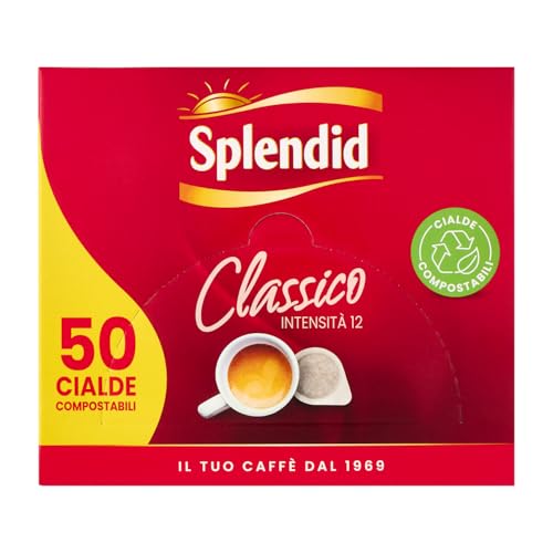 Splendid - Caffè in Cialde ESE - 50 Cialde - Intensità 12 - Miscela Espresso per Macchina Portafiltro Monodose - Gusto Deciso e Aroma Tostato
