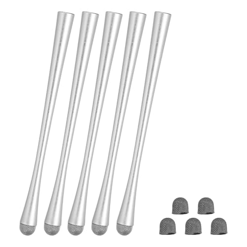 Stylets fins pour écrans tactiles PATIKIL en lot de 5 stylets capacitifs universels argent