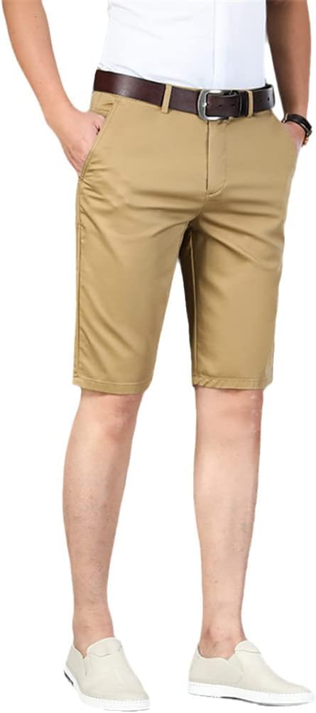 Mens Casual Classic Golf Short Summer Casual Knee Length Shorts Khaki Gray