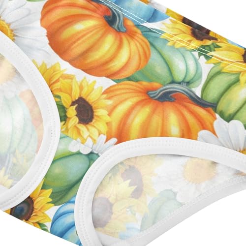 Joisal Girls Underwear Toddlers 2t Cotton Girl Panties Cute Fun Kids Briefs Undies Painted Style Pumpkins Orange4