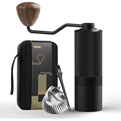 MAVO Manual Coffee Grinder, Wizard Hand Coffee Grinder, Capacity 25g with CNC Stainless Steel Pentagon Conical Burr, Adjustable Setting, Burr Coffee Bean Grinder for French Press, Pour Over Black