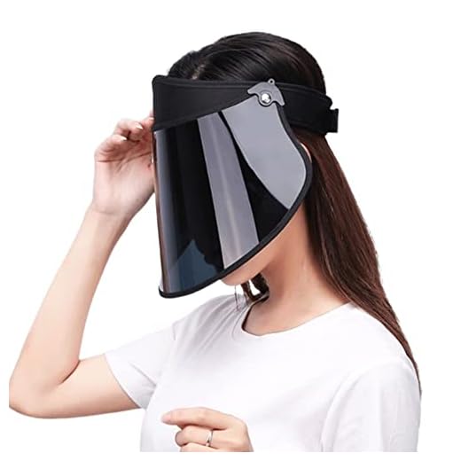 WITHMOONS Sun Visor Face Shield UV Protection Simple Black Hat Full Face Shield Sunblock