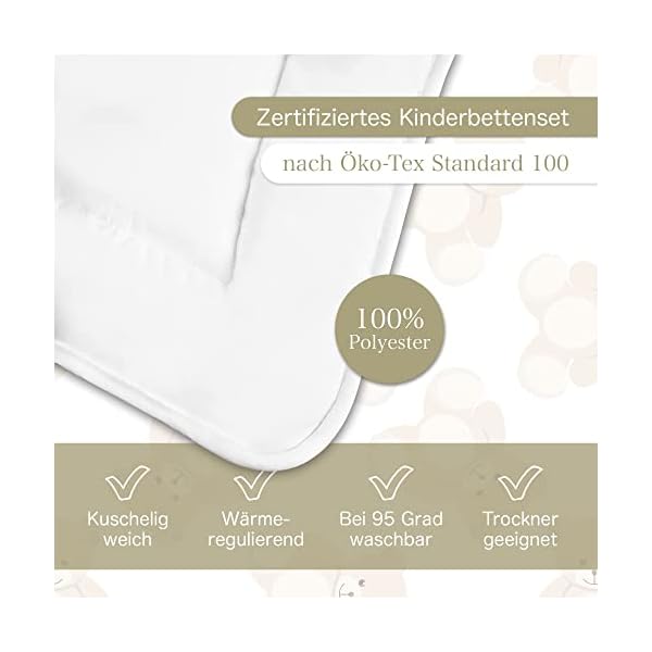 KiGATEX Baby Bettdecke und Kissen im Set - 100x135 cm Kinderbettdecke und 60x40 cm Kissen für Kinder Zertifiziert nach… – Bild 6