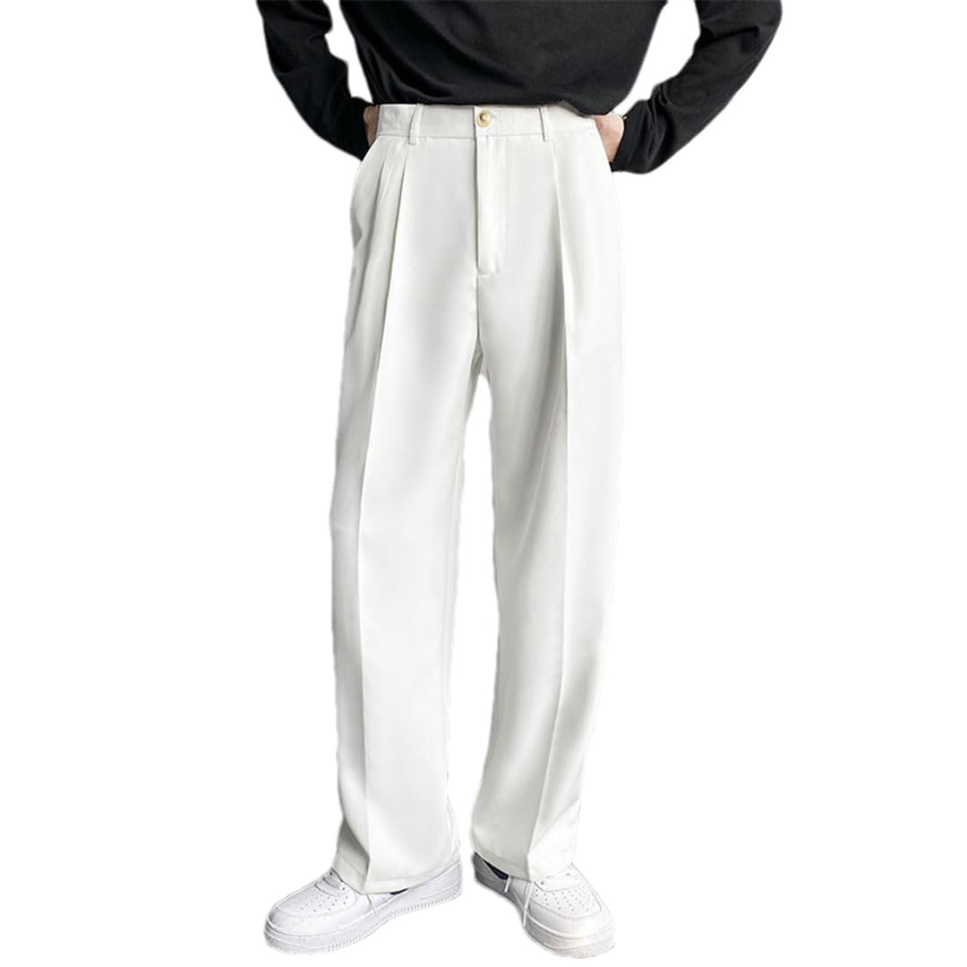 Pantalones De Traje De Pierna Ancha para Hombre Pantalones Rectos Casuales
