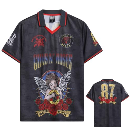 Guns N' Roses Football Shirt pour les festivals d'été et le style streetwear quotidien