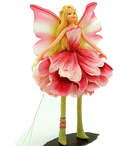 Tassie Design Handmade Pink Peony Garden Fairy Doll - with Wings