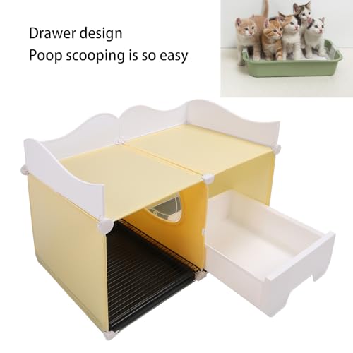 Caja de arena para gato cerrada con bandeja extraíble y tapa miniatura 3