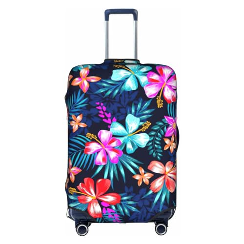 Housse de bagage élastique fleurie bleue pour sublimer vos vacances d'été en taille M
