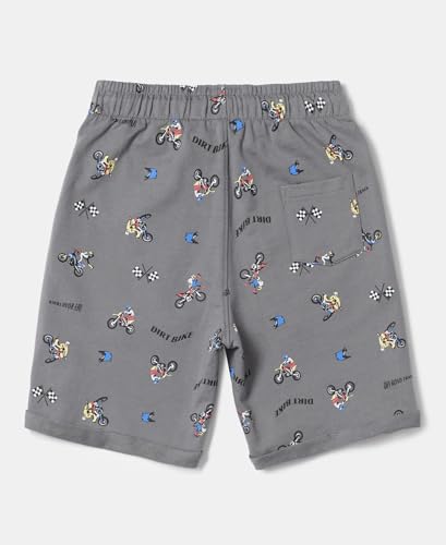 Image of Jockey CB03 Boys Super Combed Cotton French Terry Printed Shorts with Turn Up Hem Styling (Colors & Prints May Vary)
