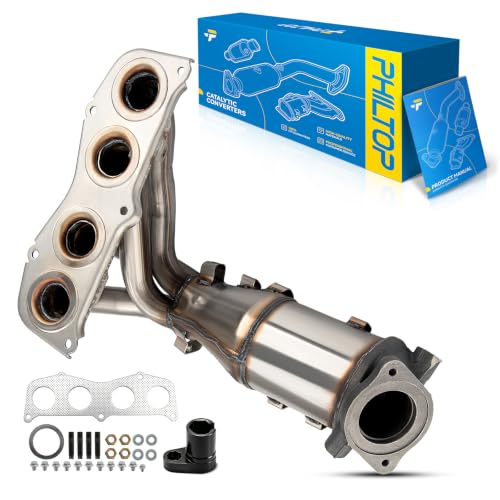PHILTOP Front High Flow Catalytic Converter for Toyota 2002 2003 2004 2005 2006 Camry/Solara 2.4L OE# 40587, 641518, 16384, 250510H011, 50803, 49291, 674811, 1120, 641197, 0991657 (EPA Compliant) 1 Pc